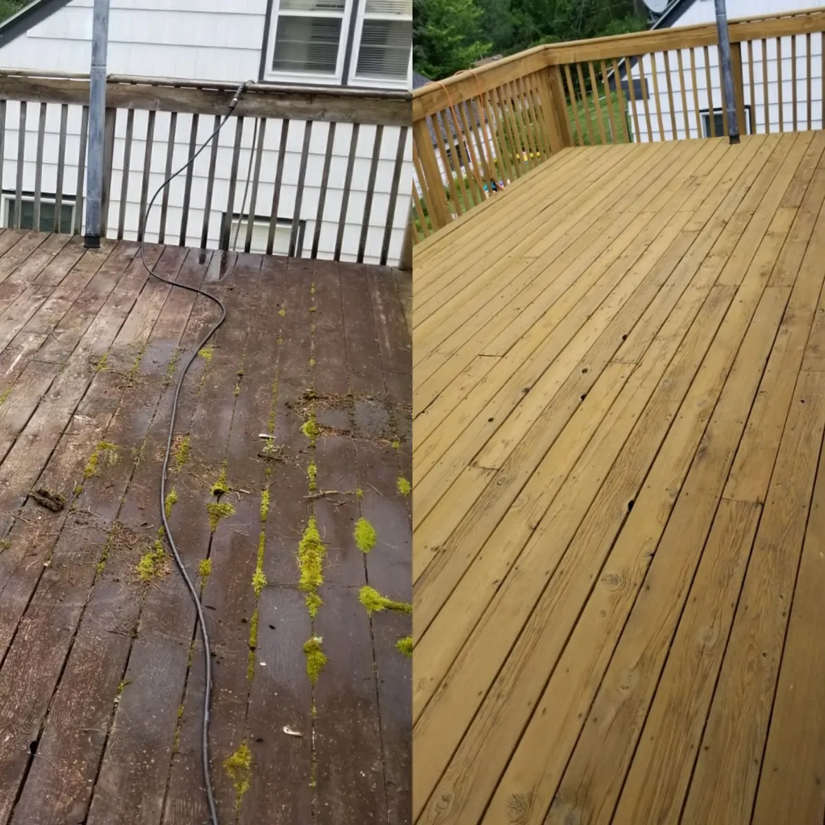 Before and after deck coating comparison: Deck staining · Minneapolis.