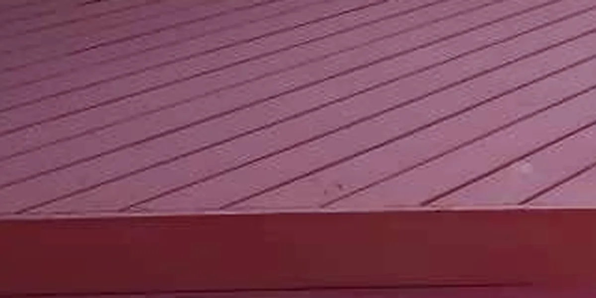 After: red deck staining · Minneapolis